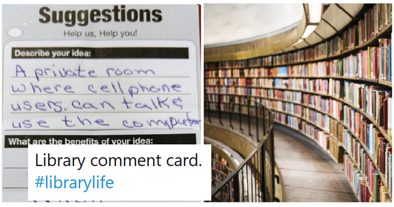 Probably the most heartfelt library comment you'll see anytime soon ...