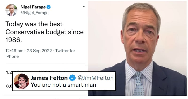 Nigel Farage's hot take on the mini budget has aged like milk - The Poke