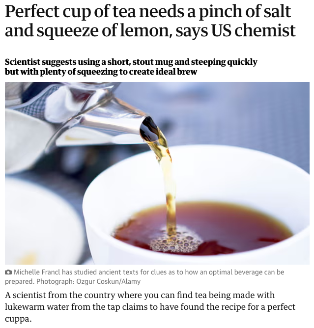 An American chemist's 'perfect tea' recipe had already ruffled Brits'  feathers - then the US Embassy really stuck the knife in - The Poke