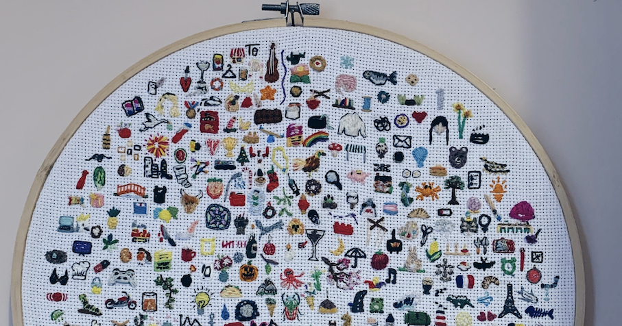 Dr Ola Demkowicz on X: Three full months of my 2023 embroidery journal,  where I work round the hoop to add one thing to represent every day - an  object, an experience