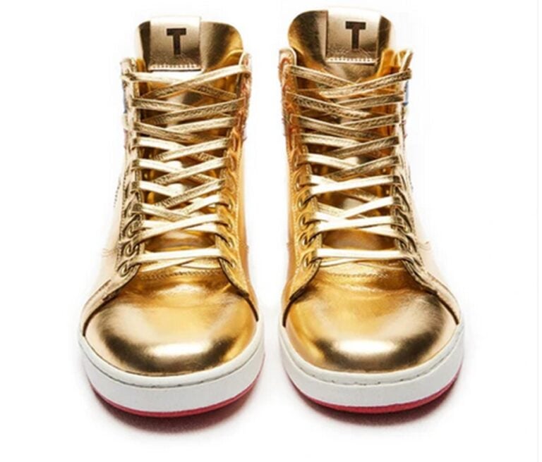 Want To Buy The World's Tackiest Gold Sneakers For $399? Trump's Got 